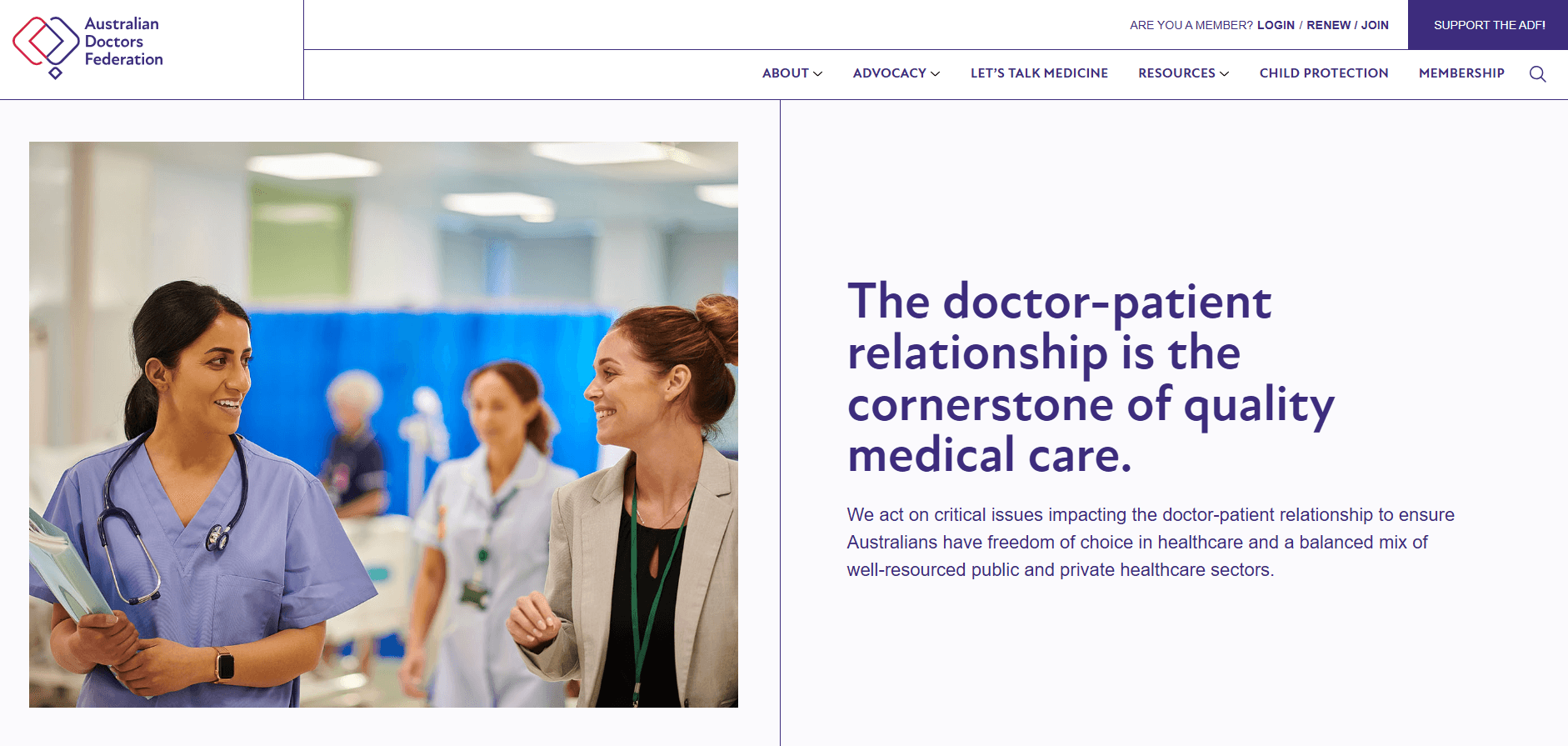 Australian Doctors Federation: ADF identity, Trusted, independent, modern