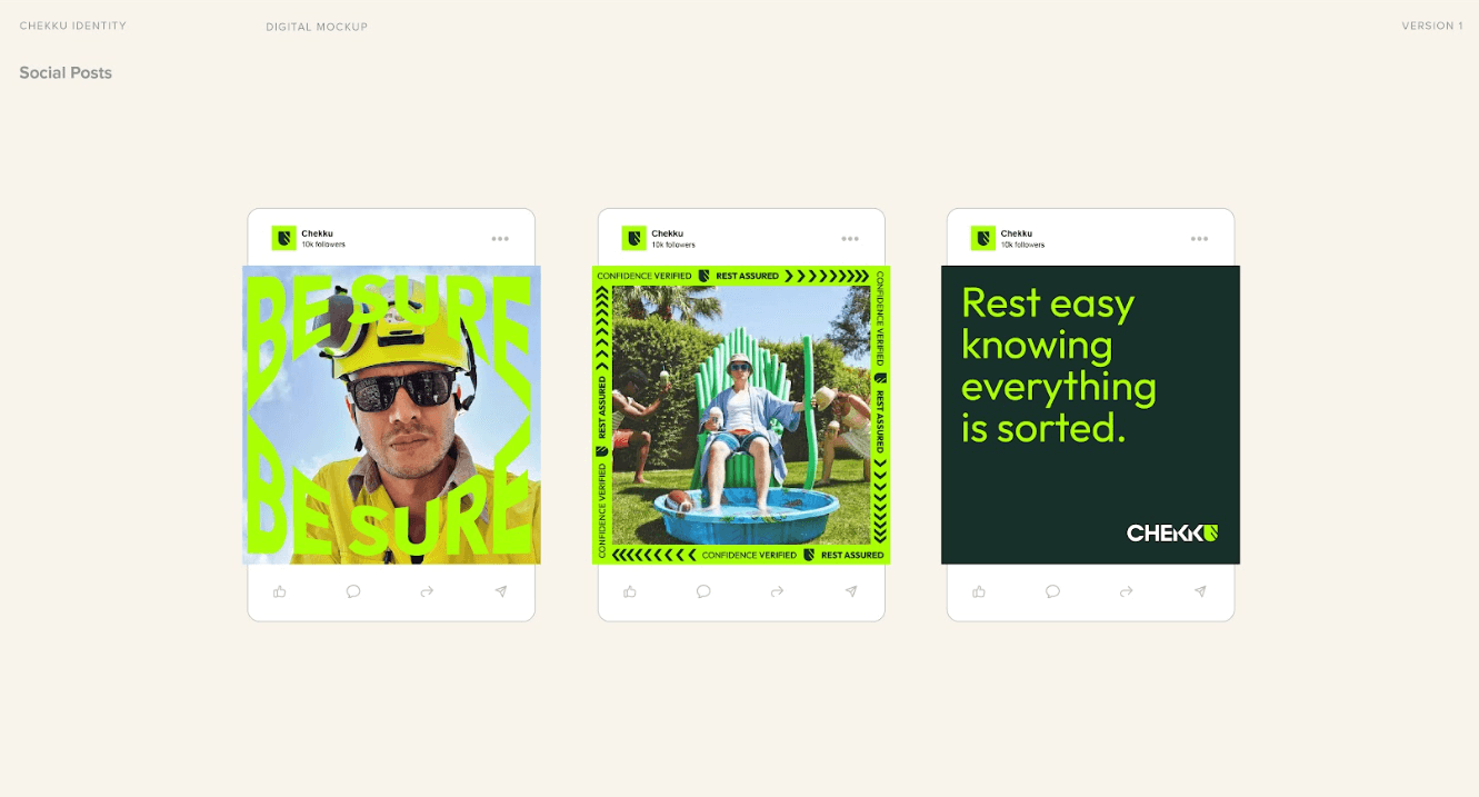 Chekku: Brand identity, Trust-led identity system