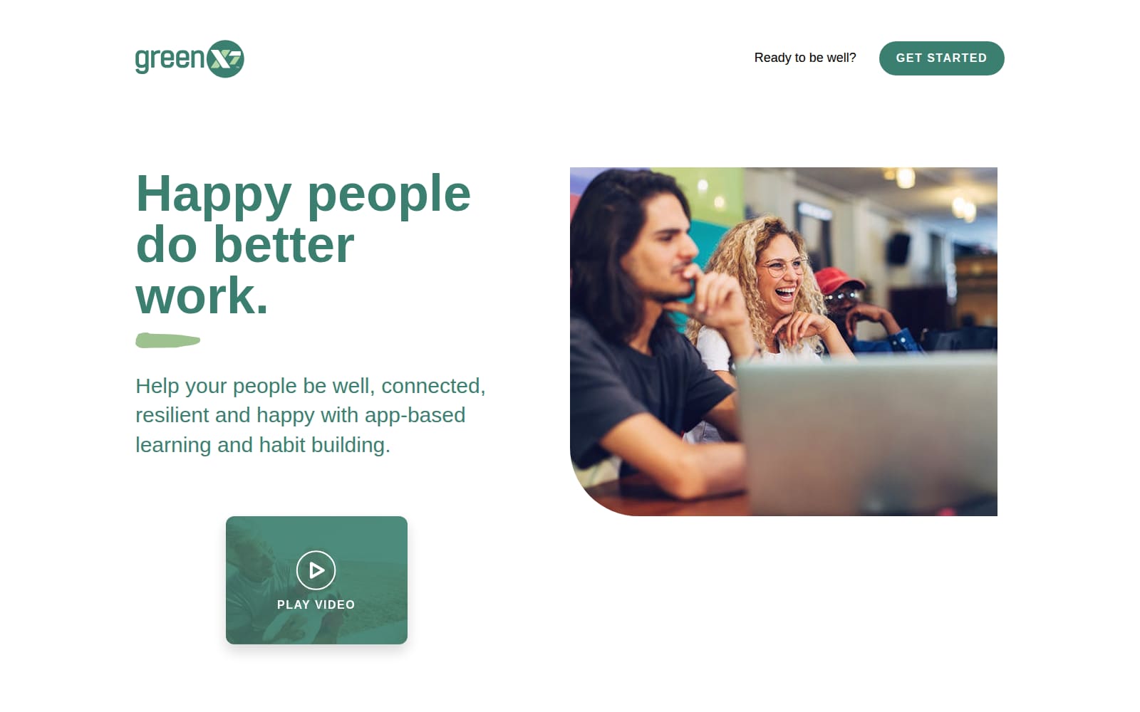 The GreenX7 homepage in February 2023, before the work