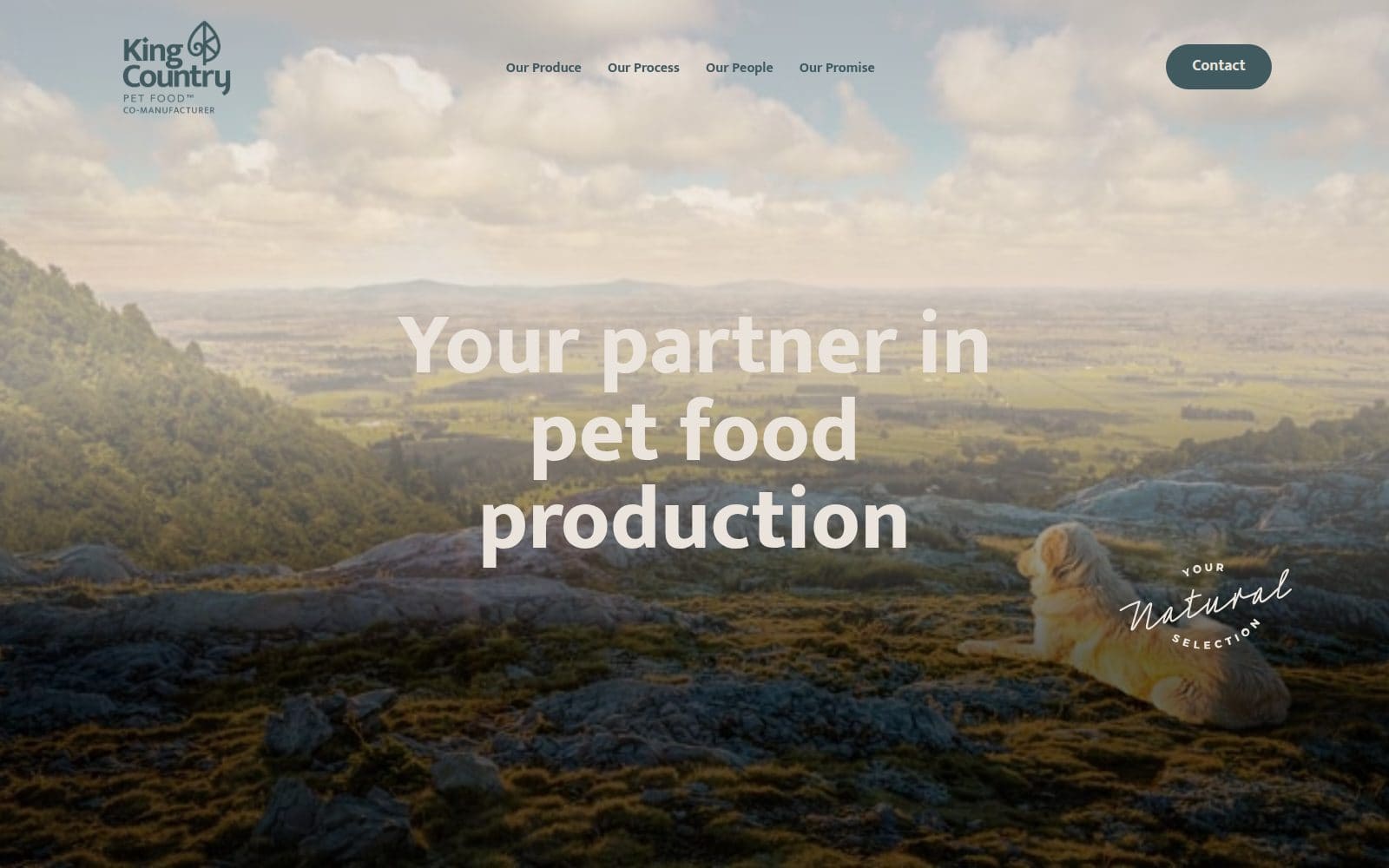 The King Country Pet Food website
