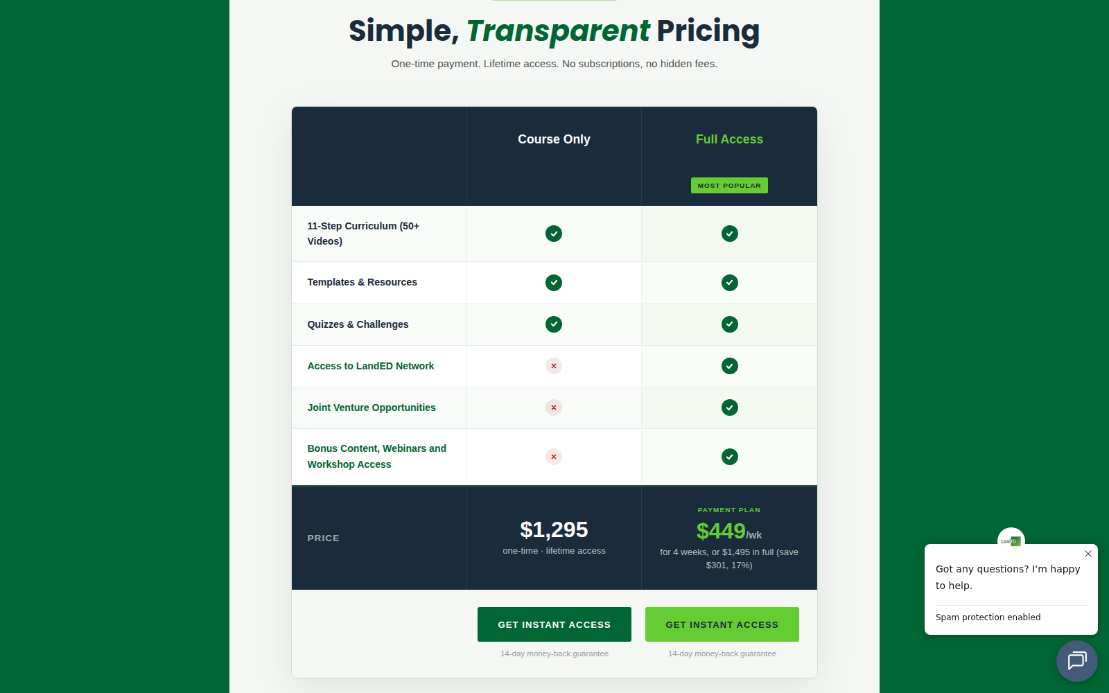 The LandED website