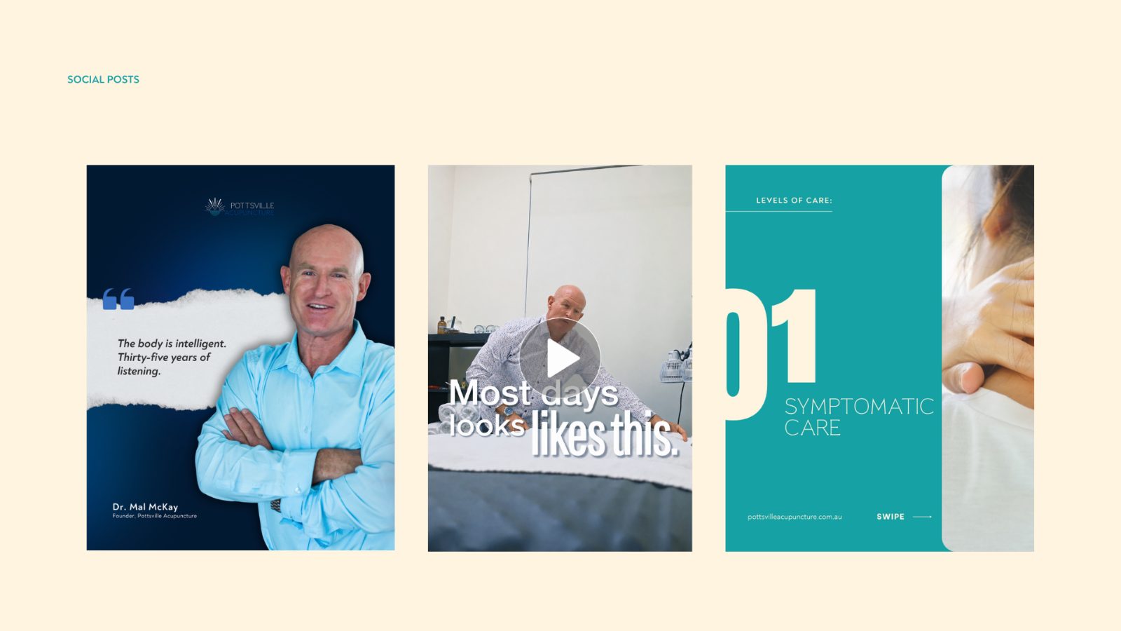 Calm and exact: The brand system behind the clinic.