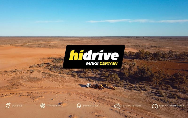 The Hidrive Make Certain billboard standing in the outback: the brand in market